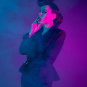 XL GUC Micheline Pitt for Unique Vintage Blade Runner Rachael suit jacket